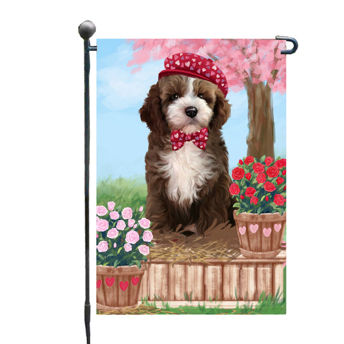 Personalized Rosie 25 Cent Kisses Cockapoo Dog Custom Garden Flag GFLG64697