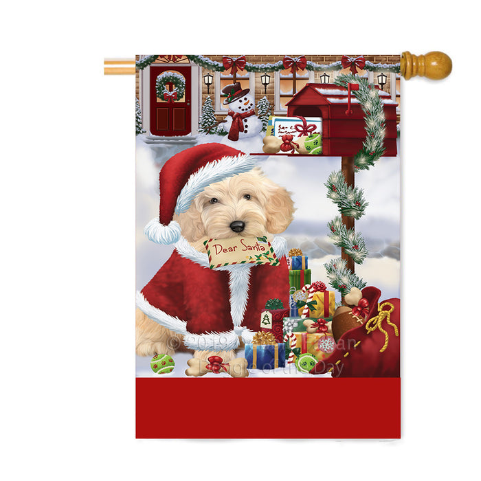 Personalized Happy Holidays Mailbox Cockapoo Dog Christmas Custom House Flag FLG-DOTD-A59977