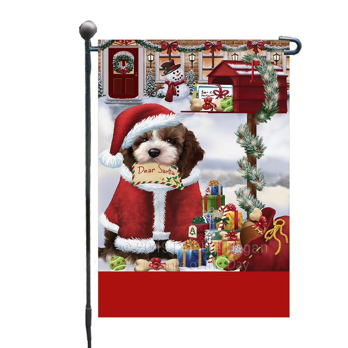 Personalized Happy Holidays Mailbox Cockapoo Dog Christmas Custom Garden Flags GFLG-DOTD-A59923