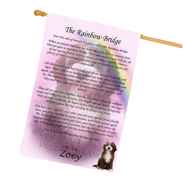 Rainbow Bridge Cockapoo Dog House Flag FLG56292
