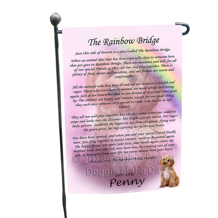 Rainbow Bridge Cockapoo Dog Garden Flag GFLG56153