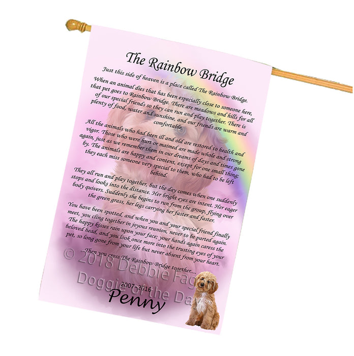 Rainbow Bridge Cockapoo Dog House Flag FLG56289