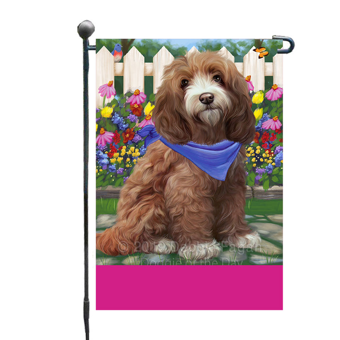 Personalized Spring Floral Cockapoo Dog Custom Garden Flags GFLG-DOTD-A62827