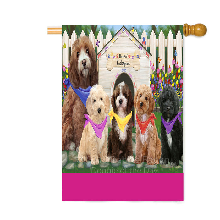 Personalized Spring Dog House Cockapoo Dogs Custom House Flag FLG-DOTD-A62884