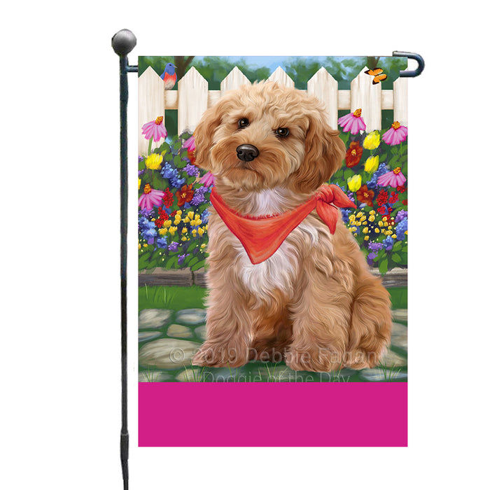 Personalized Spring Floral Cockapoo Dog Custom Garden Flags GFLG-DOTD-A62829