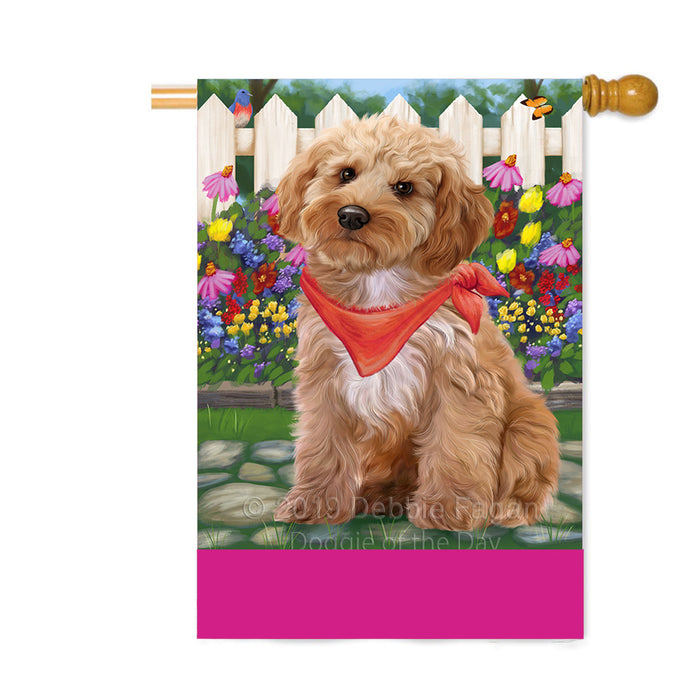 Personalized Spring Floral Cockapoo Dog Custom House Flag FLG-DOTD-A62885