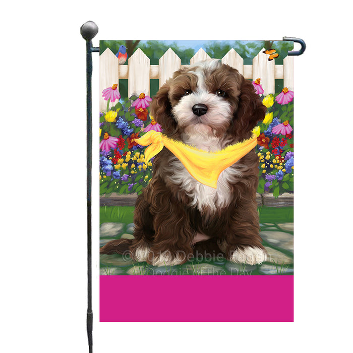Personalized Spring Floral Cockapoo Dog Custom Garden Flags GFLG-DOTD-A62830