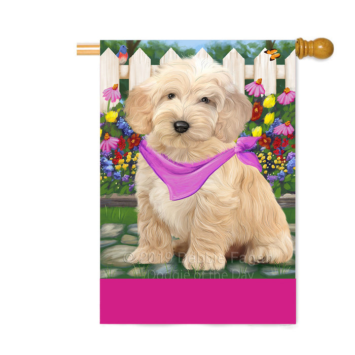 Personalized Spring Floral Cockapoo Dog Custom House Flag FLG-DOTD-A62888