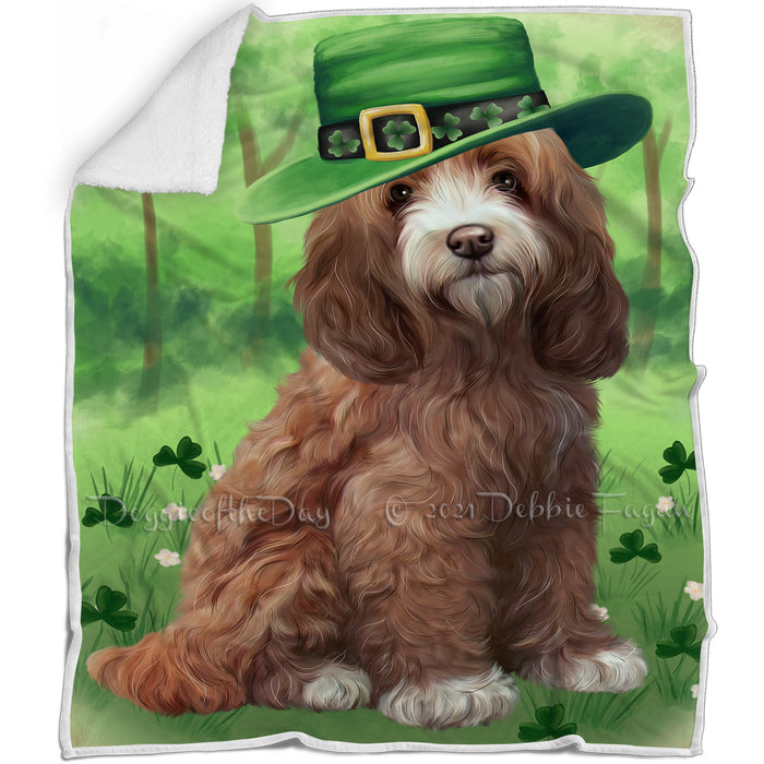 St. Patricks Day Irish Portrait Cockapoo Dog Blanket BLNKT132555