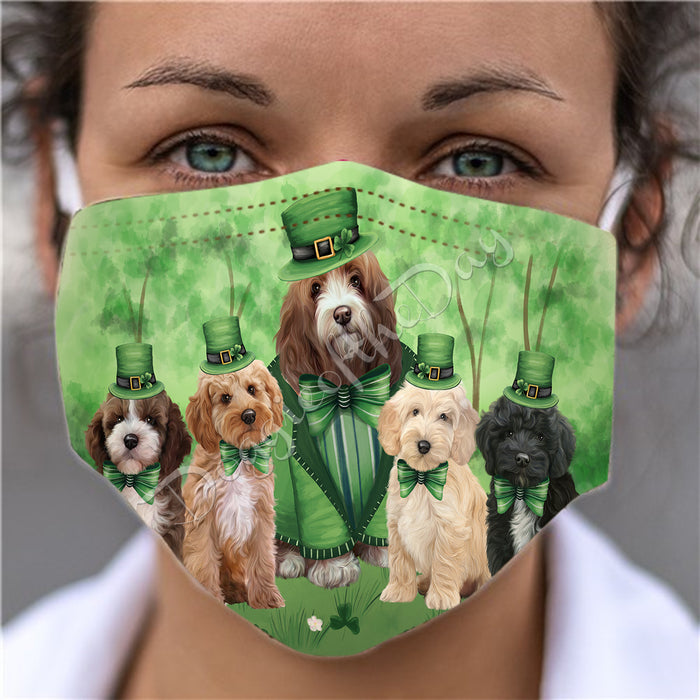 St. Patricks Day Irish Cockapoo Dogs Face Mask FM50143