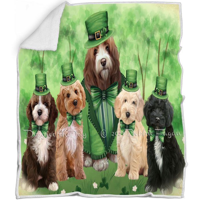 St. Patricks Day Irish Portrait Cockapoo Dogs Blanket BLNKT132564