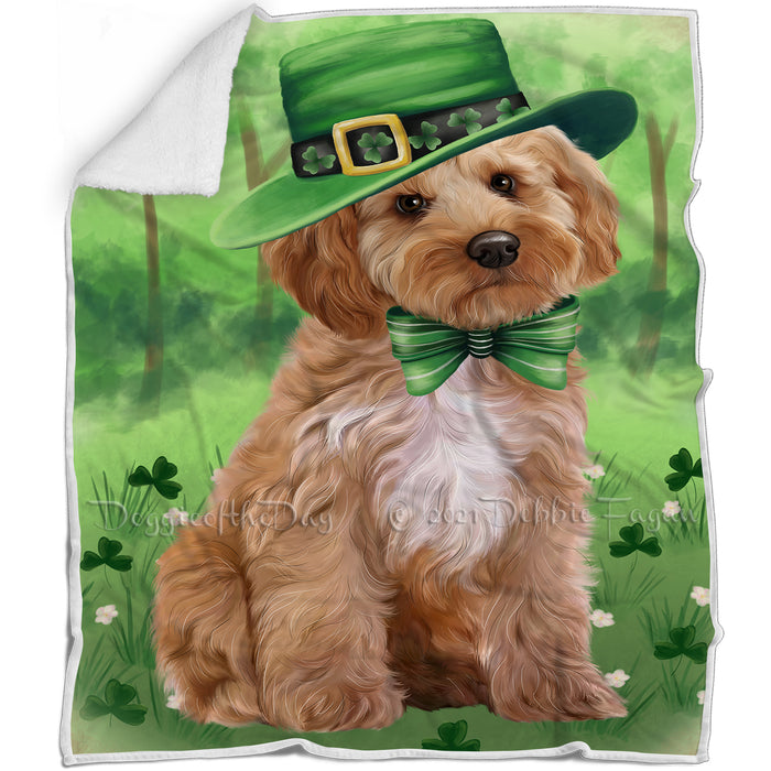 St. Patricks Day Irish Portrait Cockapoo Dog Blanket BLNKT132573