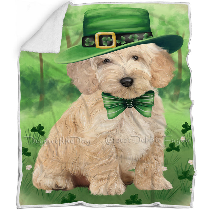 St. Patricks Day Irish Portrait Cockapoo Dog Blanket BLNKT132582