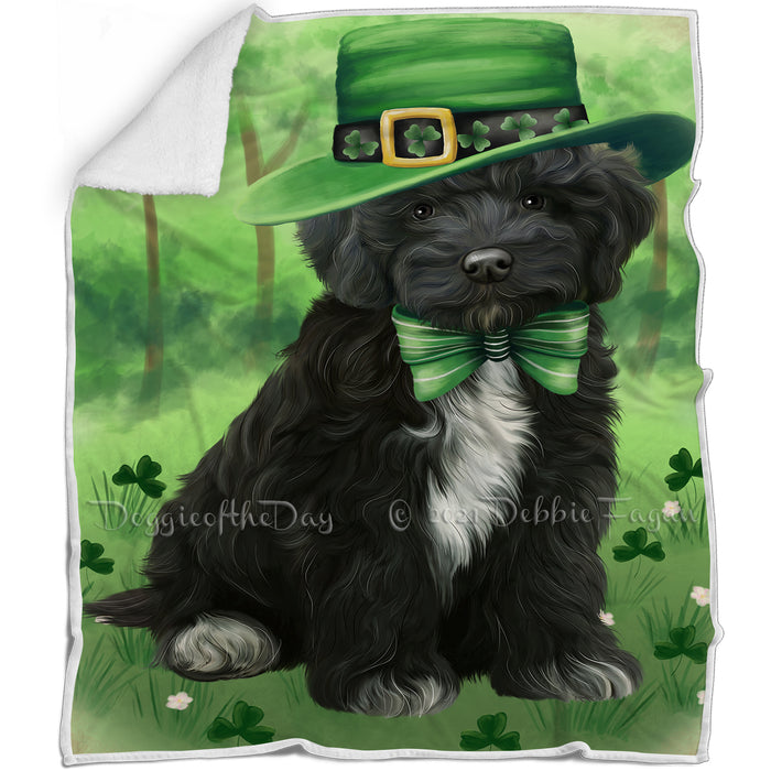 St. Patricks Day Irish Portrait Cockapoo Dog Blanket BLNKT132591