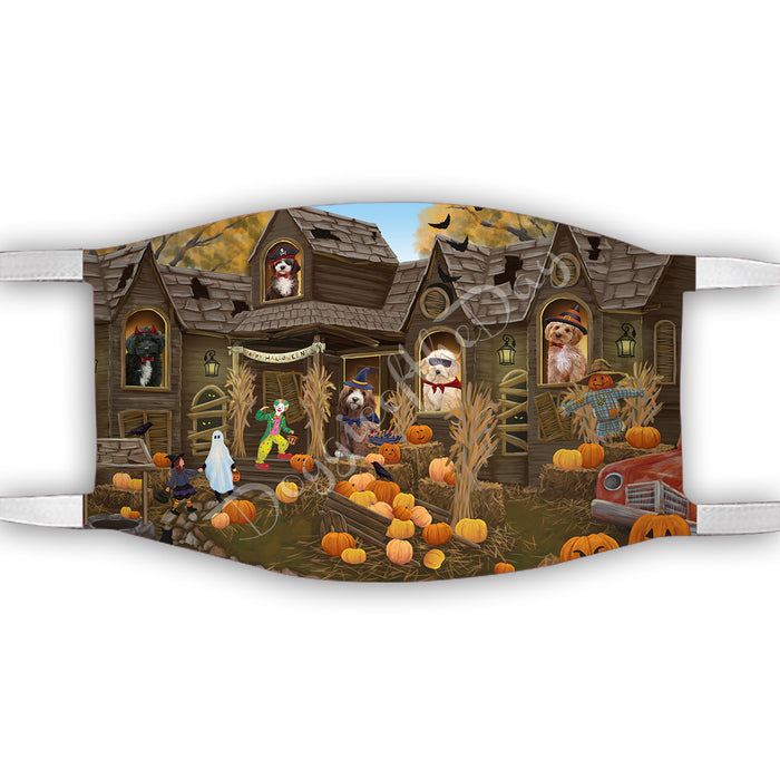 Haunted House Halloween Trick or Treat  Cockapoo Dogs Face Mask FM49691