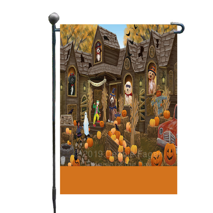 Personalized Haunted House Trick or Treat Halloween Cockapoo Dogs Custom Garden Flags GFLG-DOTD-A59551