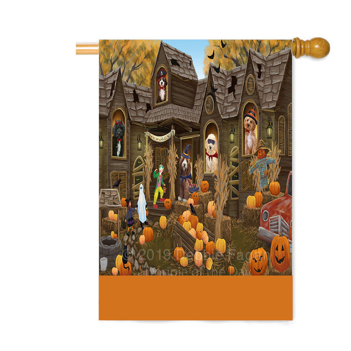 Personalized Haunted House Trick or Treat Halloween Cockapoo Dogs Custom House Flag FLG-DOTD-A59607