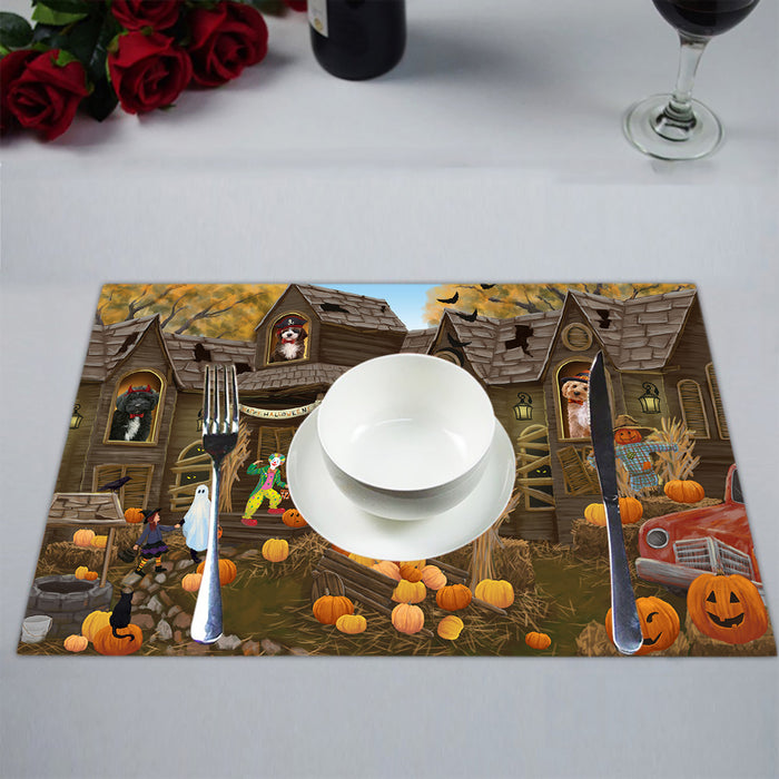 Haunted House Halloween Trick or Treat Cockapoo Dogs Placemat