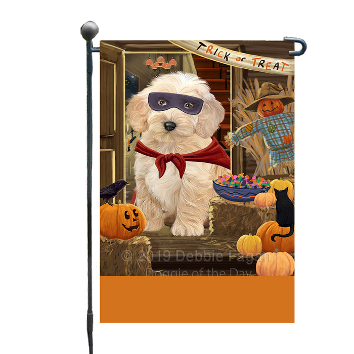 Personalized Enter at Own Risk Trick or Treat Halloween Cockapoo Dog Custom Garden Flags GFLG-DOTD-A59552