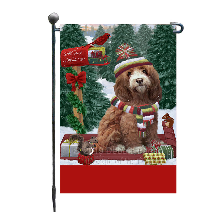 Personalized Merry Christmas Woodland Sled  Cockapoo Dog Custom Garden Flags GFLG-DOTD-A61561