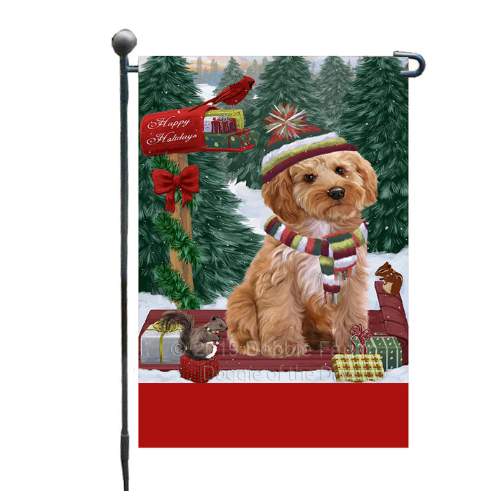 Personalized Merry Christmas Woodland Sled  Cockapoo Dog Custom Garden Flags GFLG-DOTD-A61562