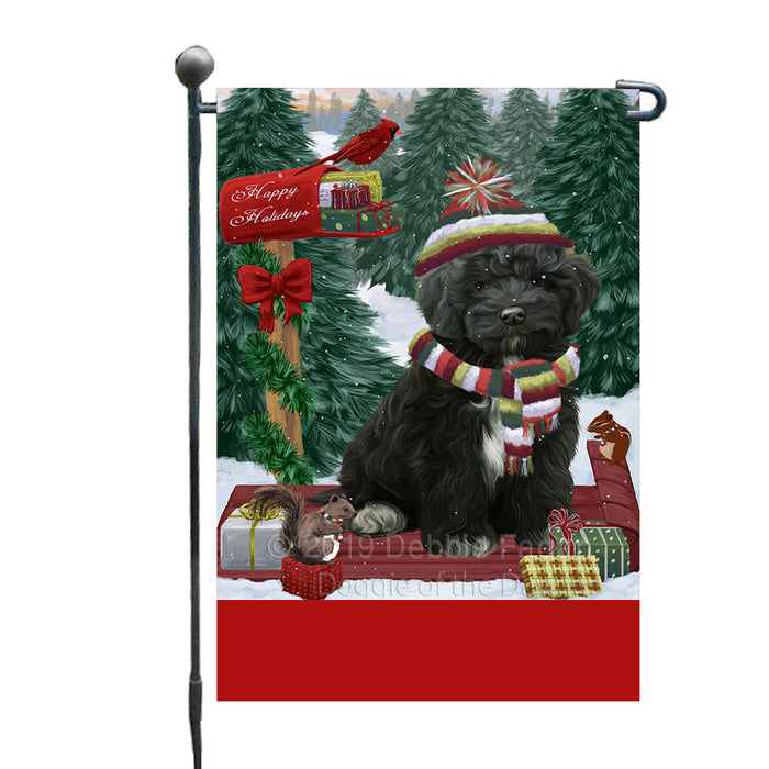 Personalized Merry Christmas Woodland Sled  Cockapoo Dog Custom Garden Flags GFLG-DOTD-A61563
