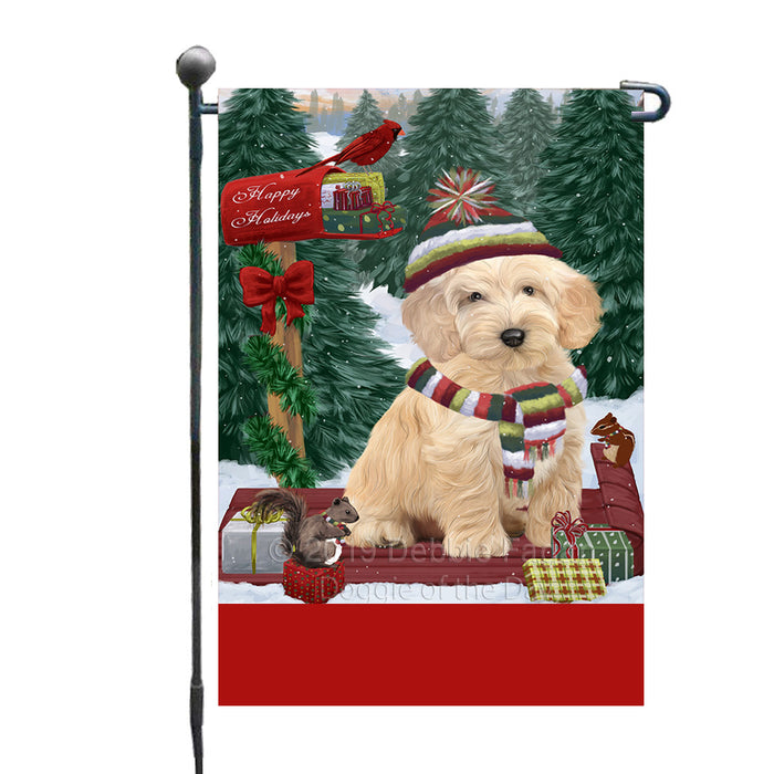 Personalized Merry Christmas Woodland Sled  Cockapoo Dog Custom Garden Flags GFLG-DOTD-A61564