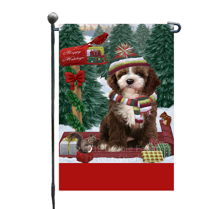 Personalized Merry Christmas Woodland Sled  Cockapoo Dog Custom Garden Flags GFLG-DOTD-A61565
