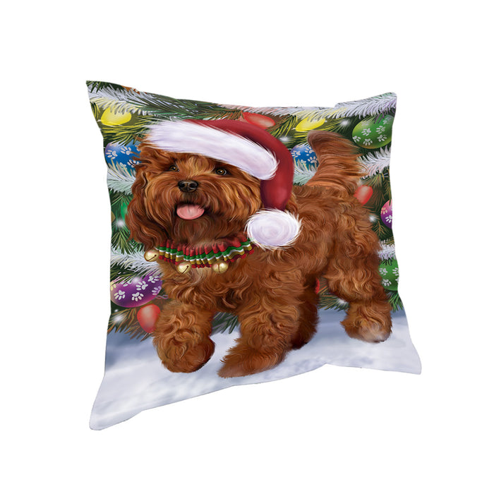 Trotting in the Snow Cockapoo Dog Pillow with Top Quality High-Resolution Images - Ultra Soft Pet Pillows for Sleeping - Reversible & Comfort - Ideal Gift for Dog Lover - Cushion for Sofa Couch Bed - 100% Polyester, PILA91018