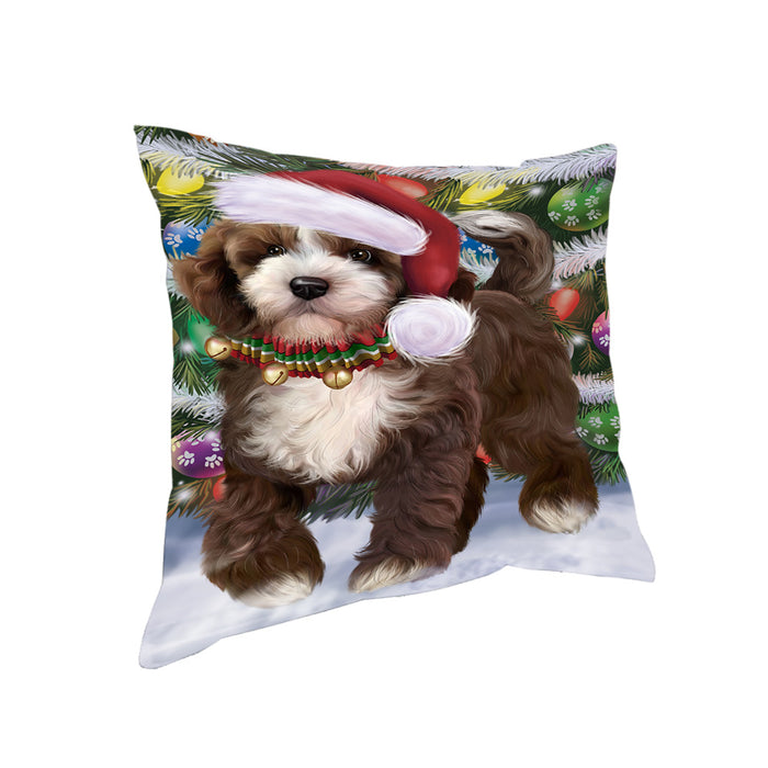 Trotting in the Snow Cockapoo Dog Pillow with Top Quality High-Resolution Images - Ultra Soft Pet Pillows for Sleeping - Reversible & Comfort - Ideal Gift for Dog Lover - Cushion for Sofa Couch Bed - 100% Polyester, PILA91021