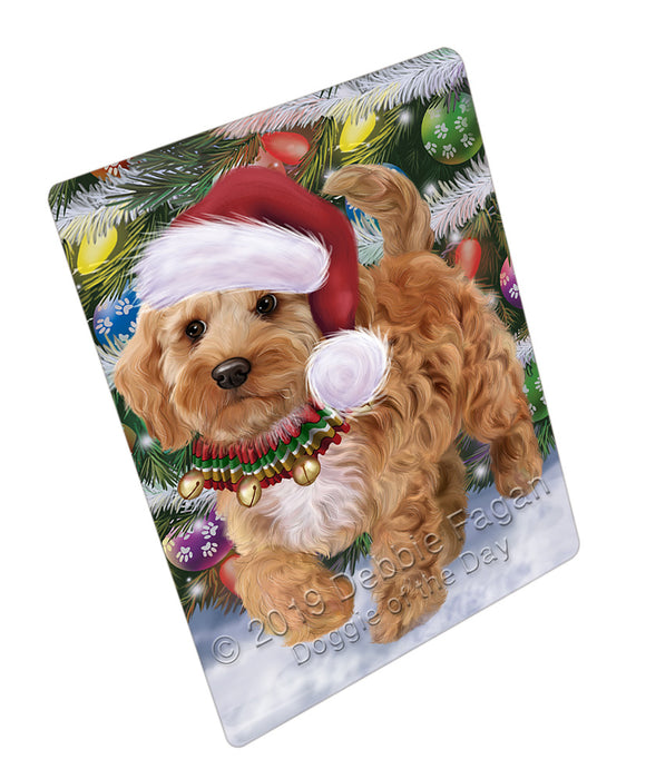 Trotting in the Snow Cockapoo Dog Cutting Board - For Kitchen - Scratch & Stain Resistant - Designed To Stay In Place - Easy To Clean By Hand - Perfect for Chopping Meats, Vegetables, CA81410