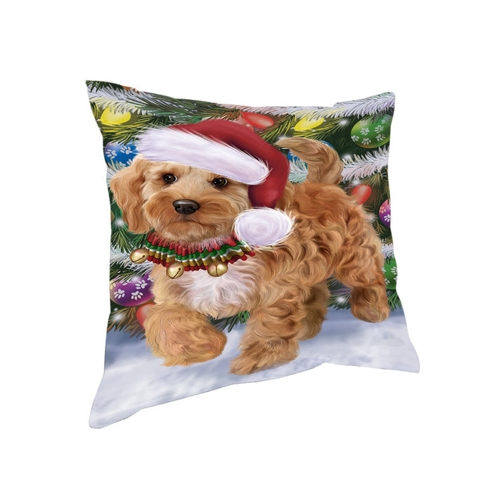 Trotting in the Snow Cockapoo Dog Pillow with Top Quality High-Resolution Images - Ultra Soft Pet Pillows for Sleeping - Reversible & Comfort - Ideal Gift for Dog Lover - Cushion for Sofa Couch Bed - 100% Polyester, PILA91024