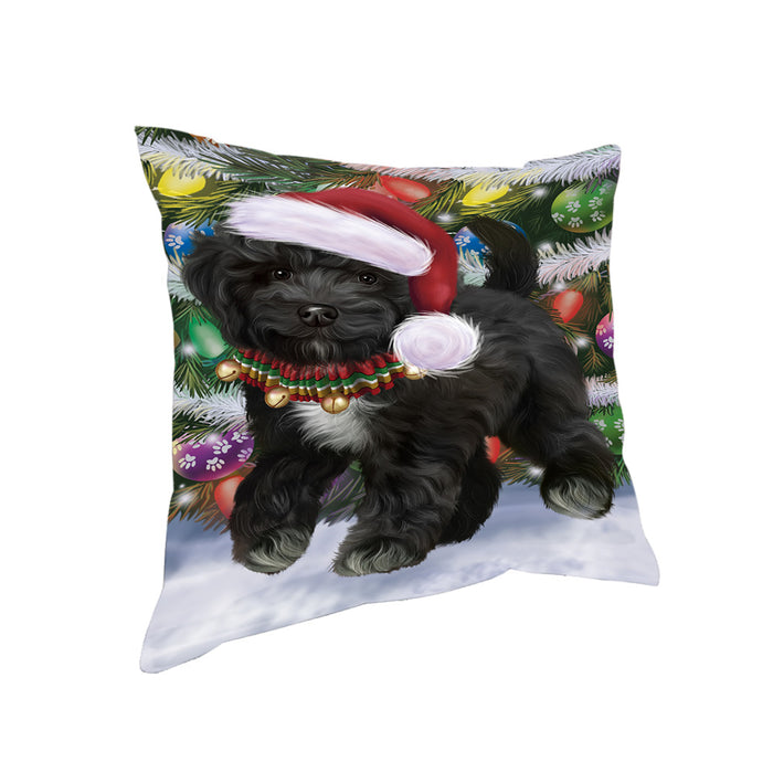 Trotting in the Snow Cockapoo Dog Pillow with Top Quality High-Resolution Images - Ultra Soft Pet Pillows for Sleeping - Reversible & Comfort - Ideal Gift for Dog Lover - Cushion for Sofa Couch Bed - 100% Polyester, PILA91027