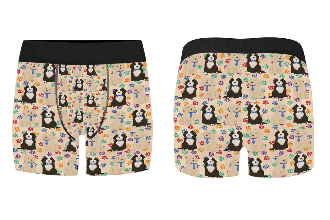 Rainbow Paw Print Cockapoo Dogs Blue Men's Classic Boxer Briefs