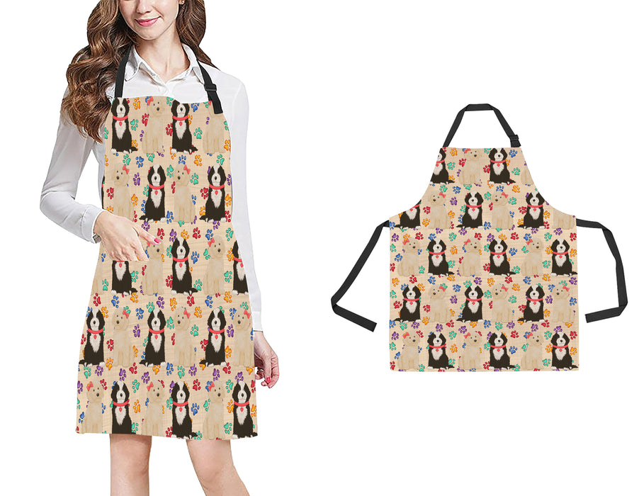Rainbow Paw Print Cockapoo Dogs Red All Over Print Adjustable Apron