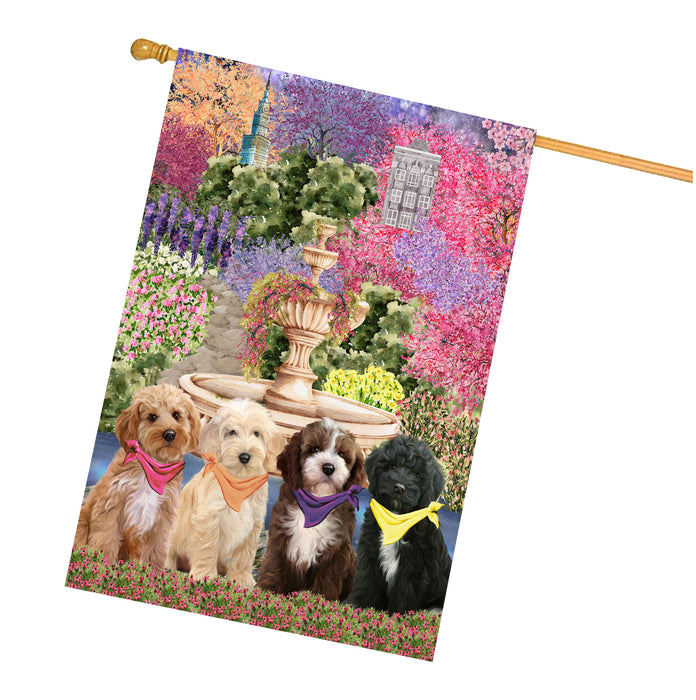 Cockapoo Dogs House Flag: Explore a Variety of Designs, Weather Resistant, Double-Sided, Custom, Personalized, Home Outdoor Yard Decor for Dog and Pet Lovers
