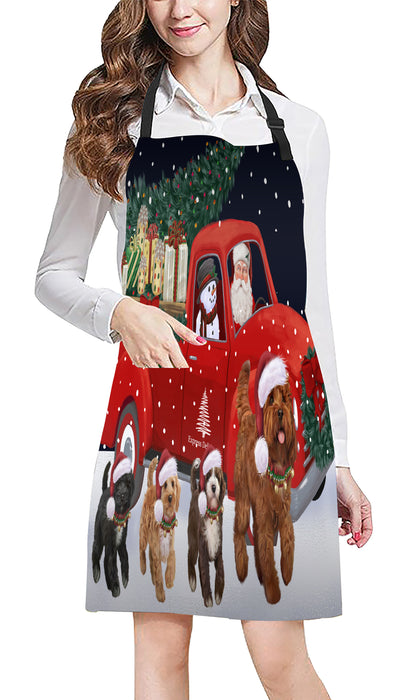 Christmas Express Delivery Red Truck Running Cockapoo Dogs Apron Apron-48118