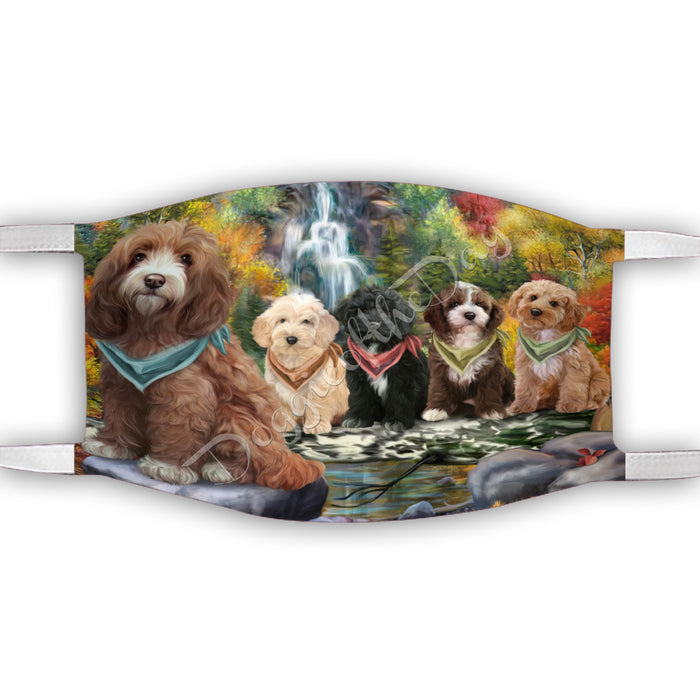 Scenic Waterfall Cockapoo Dogs Face Mask FM49292