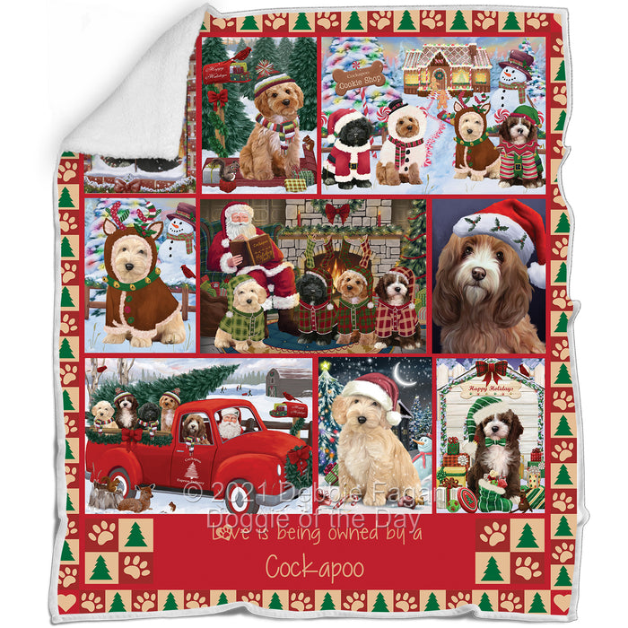 Love is Being Owned Christmas Cockapoo Dogs Blanket BLNKT143461