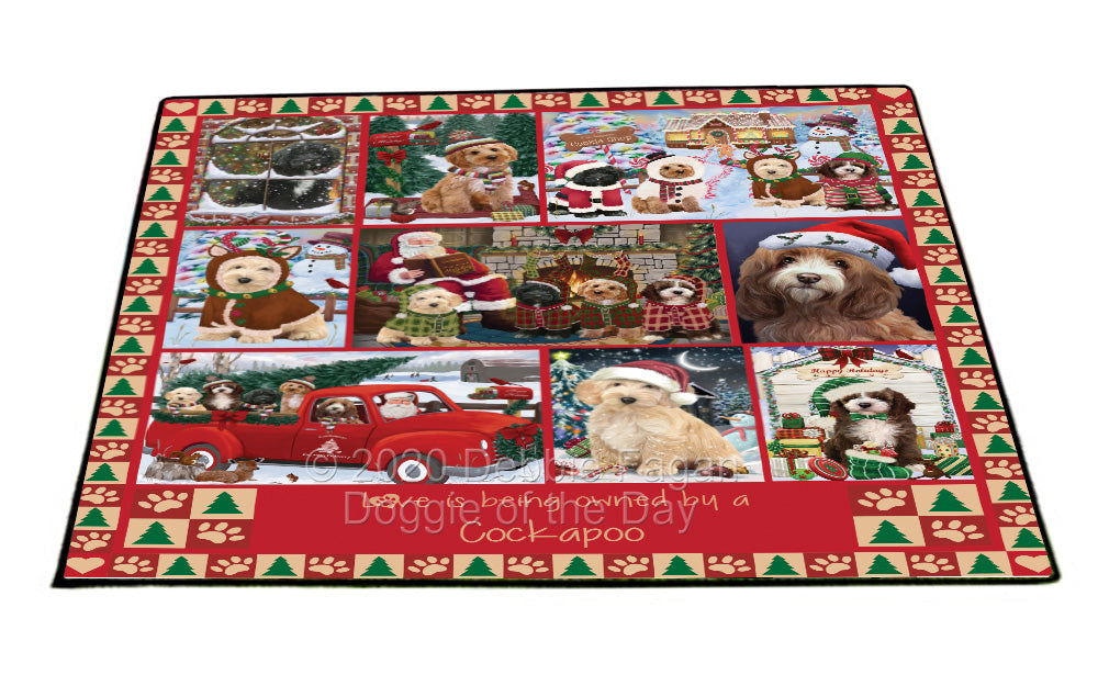 Love is Being Owned Christmas Cockapoo Dogs Floormat FLMS54832