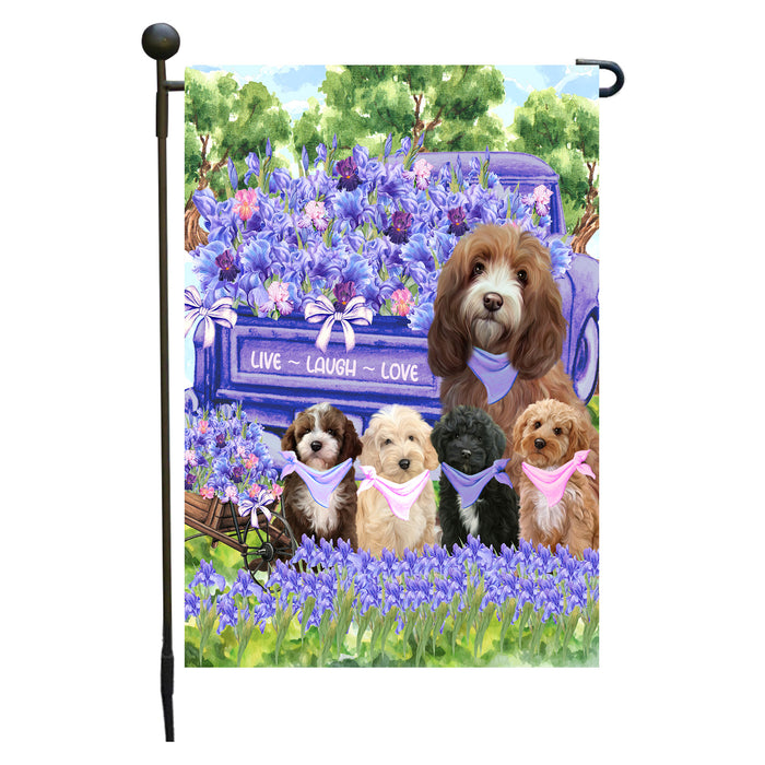 Cockapoo Dogs Garden Flag for Dog and Pet Lovers, Explore a Variety of Designs, Custom, Personalized, Weather Resistant, Double-Sided, Outdoor Garden Yard Decoration