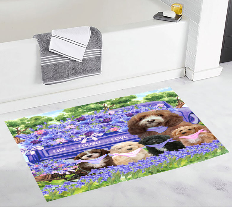 Cockapoo Bath Mat: Non-Slip Bathroom Rug Mats, Custom, Explore a Variety of Designs, Personalized, Gift for Pet and Dog Lovers