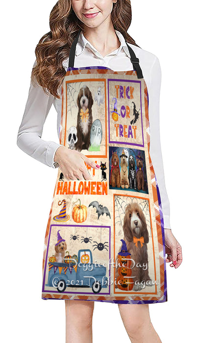 Happy Halloween Trick or Treat Cockapoo Dogs Cooking Kitchen Adjustable Apron Apron49310