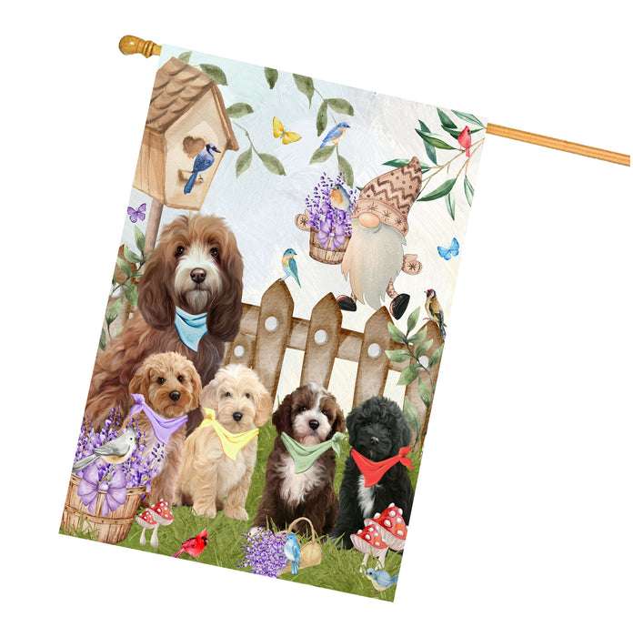 Cockapoo Dogs House Flag: Explore a Variety of Designs, Custom, Personalized, Weather Resistant, Double-Sided, Home Outside Yard Decor for Dog and Pet Lovers