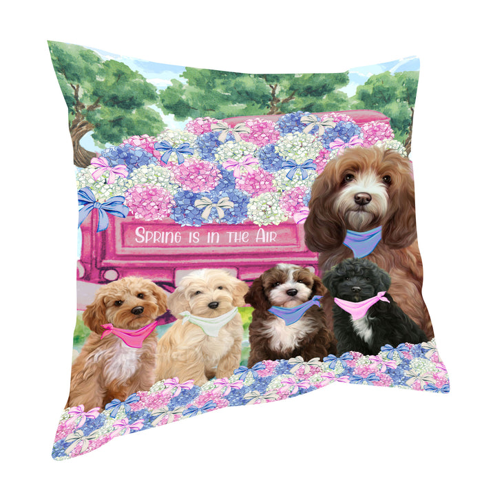 Cockapoo Pillow: Cushion for Sofa Couch Bed Throw Pillows, Personalized, Explore a Variety of Designs, Custom, Pet and Dog Lovers Gift