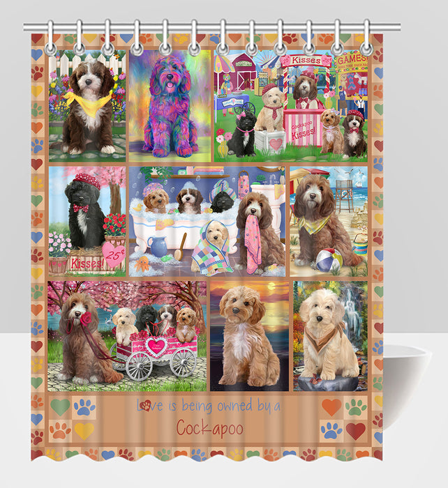 Love is Being Owned Cockapoo Dog Beige Shower Curtain