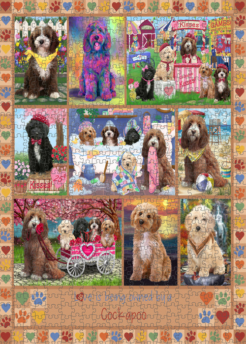 Love is Being Owned Cockapoo Dog Beige Puzzle with Photo Tin PUZL98388