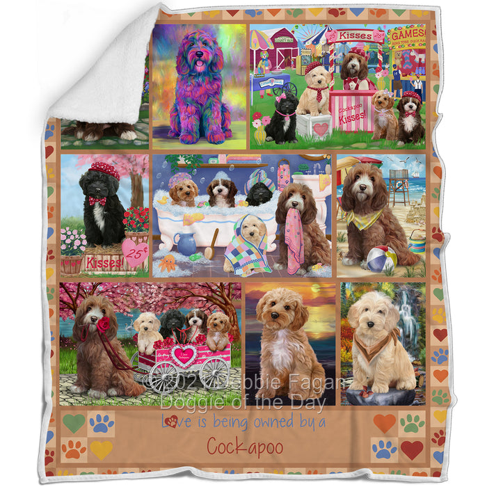 Love is Being Owned Cockapoo Dog Beige Blanket BLNKT137334