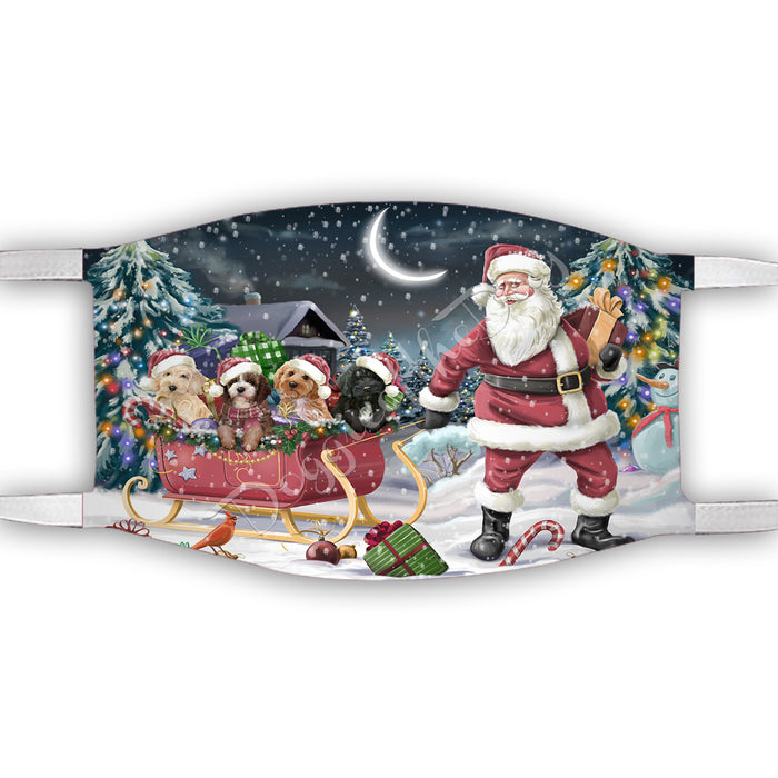 Santa Sled Dogs Christmas Happy Holidays Cockapoo Dogs Face Mask FM48988