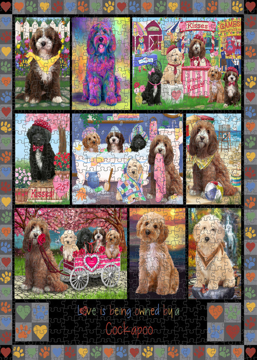 Love is Being Owned Cockapoo Dog Grey Puzzle with Photo Tin PUZL98392